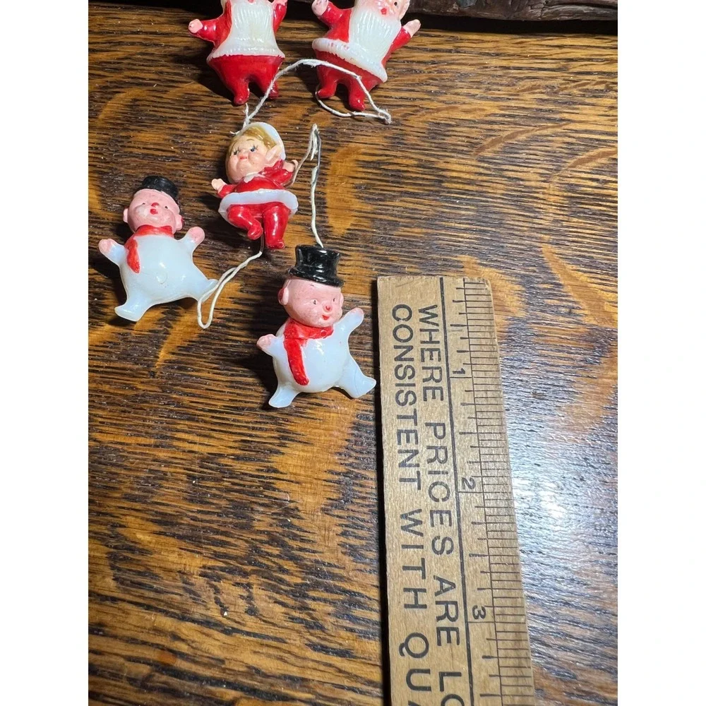 Vintage 50s 60s Mini Christmas Set 5 Santa Snowman Elf Hong Kong Retro